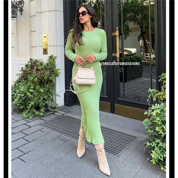 MANGO Ribbed Knit Maxi Dress 💚✨ NWT | Size 8 - Picture 9 of 16